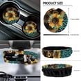 thumbnail image 6 of Yuyamidu Sunflower Car Seat Cover Full Set 12pcs Leopard Print Front Seat Cover Steering Wheel Cover Seatbelt Pads Armrest Cover Trash Can Air Vent Holder Rearview Mirror Cover Coasters Keychain, 6 of 7