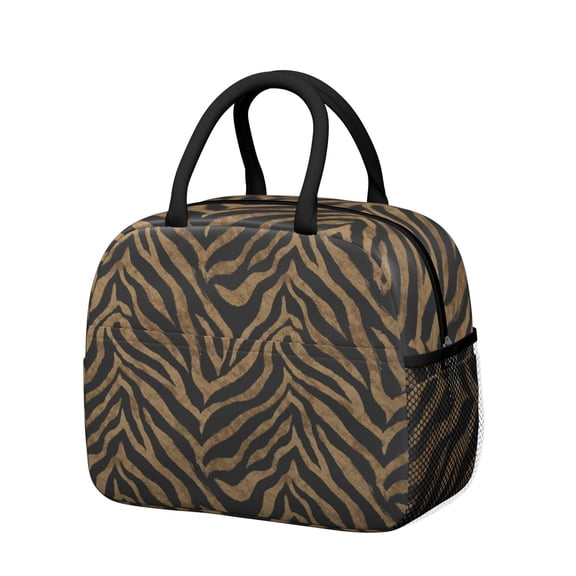 Insulated Lunch Bag for Women, Floral Print Oxford Fabric Lunch Box, Leakproof Thermal Cooler Tote for Work, School & Picnic, Animal Leopard Print