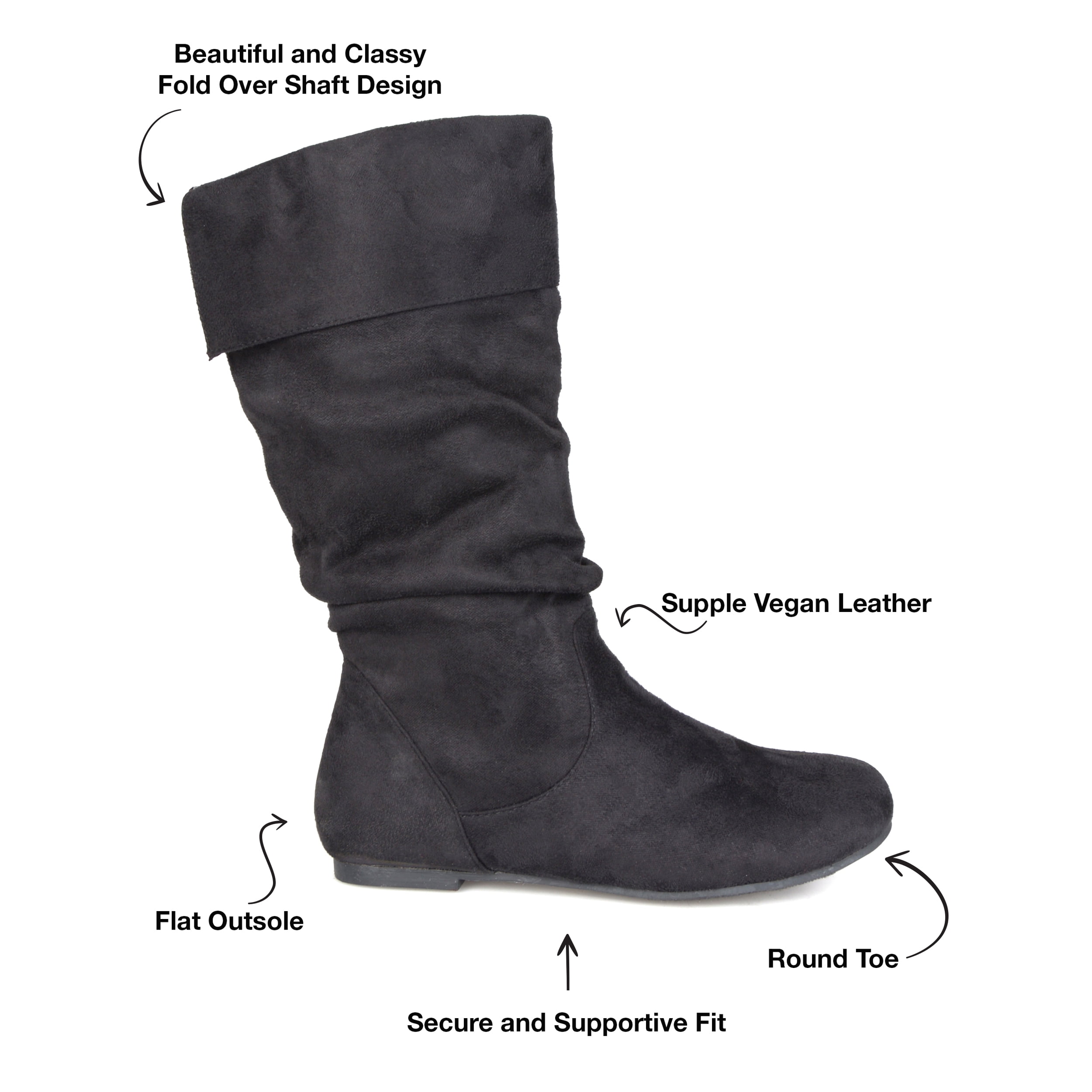 Journee Womens Shelley-3 Round Toe Mid Calf Boots