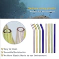 thumbnail image 2 of 8pcs Bubble Tea Straws Glass Straws Reusable - Wide Glass Straws Colorful, Glass Straws Plastic Free, With 2 Cleaning Brushes, Dishwasher Safe, 2 of 3