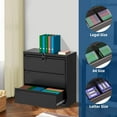 thumbnail image 3 of Garvee Filing Cabinets with 3 Drawers, Metal Storage Cabinet W/Lock and Key for Organization Hanging Letter/Legal/A4/F4 Size, Black, 3 of 7