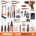 thumbnail image 2 of Juego de herramientas COMOWARE, taladro inalámbrico de 20 V con 120 piezas para reparaciones en el hogar, 2 of 9