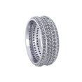thumbnail image 3 of Natural 5.00Ct Round Cut Diamond 5Row Anniversary Wedding Eternity Band Ring Solid 10k Gold KL I1, 3 of 3