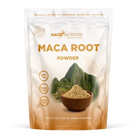 Gade Nutrition Organic Maca Root Trio Powder - Yellow, Red and Black Maca | 250g (8.8 oz) | Non-GMO, Gluten-Free, Dairy Free, Vegan | USA Ma