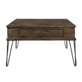 thumbnail image 1 of Topline Home Furnishings Table basse carrée avec 2 tiroirs, chêne rustique, 1 of 4