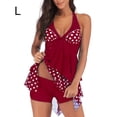 thumbnail image 2 of facefd Halter Women Backless Swimsuit Bench Suit Red L, 2 of 6