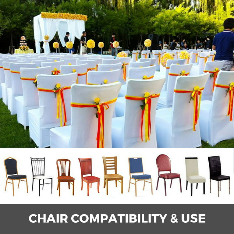 VEVOR 100 Pieces Spandex White Chair Covers Stretch Fabric
