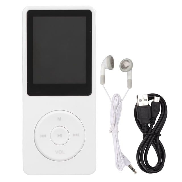 Reproductor de MP3 Pantalla de 1,8 pulgadas Tarjeta de memoria de 64 GB Reproductor de música MP3 portátil multifuncionalBlanco