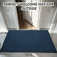 thumbnail image 6 of SIXHOME Outdoor Mat Non Slip Doormat 48"x71" Front Door Mat Outside Absorbent Rubber Welcome Mat Low Profile Dirt Trapper Indoor Outdoor Doormat Thicken Crosshatch Entryway Rug Floor Mat Blue, 6 of 8
