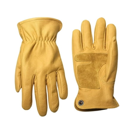 

Yellow Work Gloves Tool Wear Resistant Professional Anti Scald Artificial Leather for Driver Outdoor Construction Truck Oven L