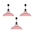 thumbnail image 1 of FSLiving J-Type Track Lighting E26 Base Industrial Adjustable Angle Lamp Pink Metal Shade with Matte Black Socket Track Light Fixture for Slope Ceiling Gimbal,Bulb and Track Not Included - 3 Lights, 1 of 7