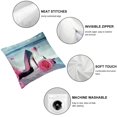 thumbnail image 4 of QZHH  Pink Black White Throw Pillow Covers African American Square Pillow Cases Cover Black Girl on The Beach Pink Flowers, Perfume Handbags High Heels &nbsp;2pc, 4 of 6