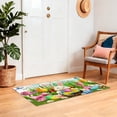 thumbnail image 6 of Happy Easter Bunny Doormat, Colorful Flowers Kitchen Mat, Cute Spring Bunny Floral Kitchen Mat, Waterproof Non Slip Easter Doormat for Home Office Bathroom Party Decor, 47*31 inch, 6 of 7