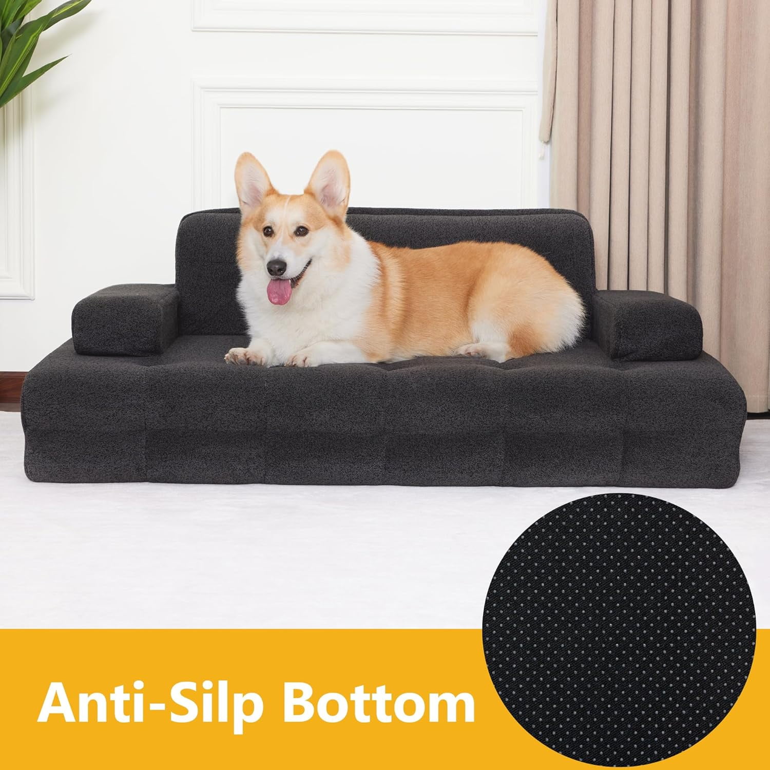 Lovupet Dog Sofa Bed for Large Breed, Dog Couch Sleeping Bed with Anti-Slip Bottom, PS579