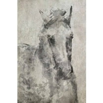 Marmont Hill "White Grey Horse" by Irena Orlov Painting Print on Wrapped Canvas