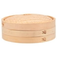 thumbnail image 1 of EeaseCA 1 Set Handmade Bamboo Steamer Kitchen Food Steamer with Lid Cooking Tool, 1 of 8