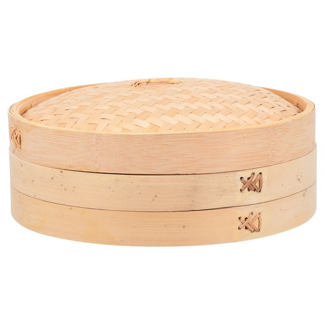 EeaseCA 1 Set Handmade Bamboo Steamer Kitchen Food Steamer with Lid Cooking Tool