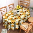thumbnail image 2 of Polyester Oval 54 x 72 Inch Waterproof Resuable Washable Resistant Durable Table Cloth -Sunflower French Country Rustic Floral Table Cover for Spring/Summer/Fall Decoration Use, 2 of 4
