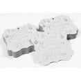 thumbnail image 4 of Inkdotpot Hang Tags Merry Christmas & Happy Text Favor Bracket Shape Gift Tags Real Silver Foil Bonbonniere Tag Pack Of 100, 4 of 7