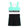 thumbnail image 4 of CHICTRY Kids Girls 2 Pcs Sporty Swimsuits Wide Straps Crop Top with High Bottoms Gymnastics Dance Outfit Mint Green 12, 4 of 7