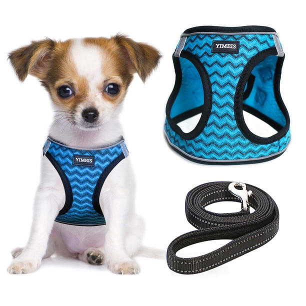 Set de arnés y correa para perros YIMEIS reflectante ajustable azul