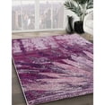 thumbnail image 3 of Ahgly Company Machine Washable Indoor Round Industrial Modern Pastel Violet Purple Area Rugs, 5' Round, 3 of 7