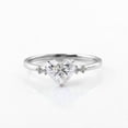 thumbnail image 5 of solitaire jewels 1.5CT Heart Moissanite 5 Stone Engagement Ring For Women, 14K White Gold, 5 of 9