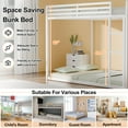 thumbnail image 3 of Kacho Bunk Bed Full Over Full, Metal Bunk Bed with Built-in Ladder and Full-Length Guardrail, Low Floor Bunk Beds for Teens Adults, Noise Free, No Boxing Spring Needed, Space Saving, White, 3 of 8