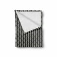 thumbnail image 2 of Abstract Soft Flannel Fleece Throw Blanket, Wavy Lines Pattern Geometric Striped Design Oval Shapes Monochrome, Cozy Plush for Indoor and Outdoor Use, 60" x 80", Beige and Charcoal Grey, by Ambesonne, 2 of 6