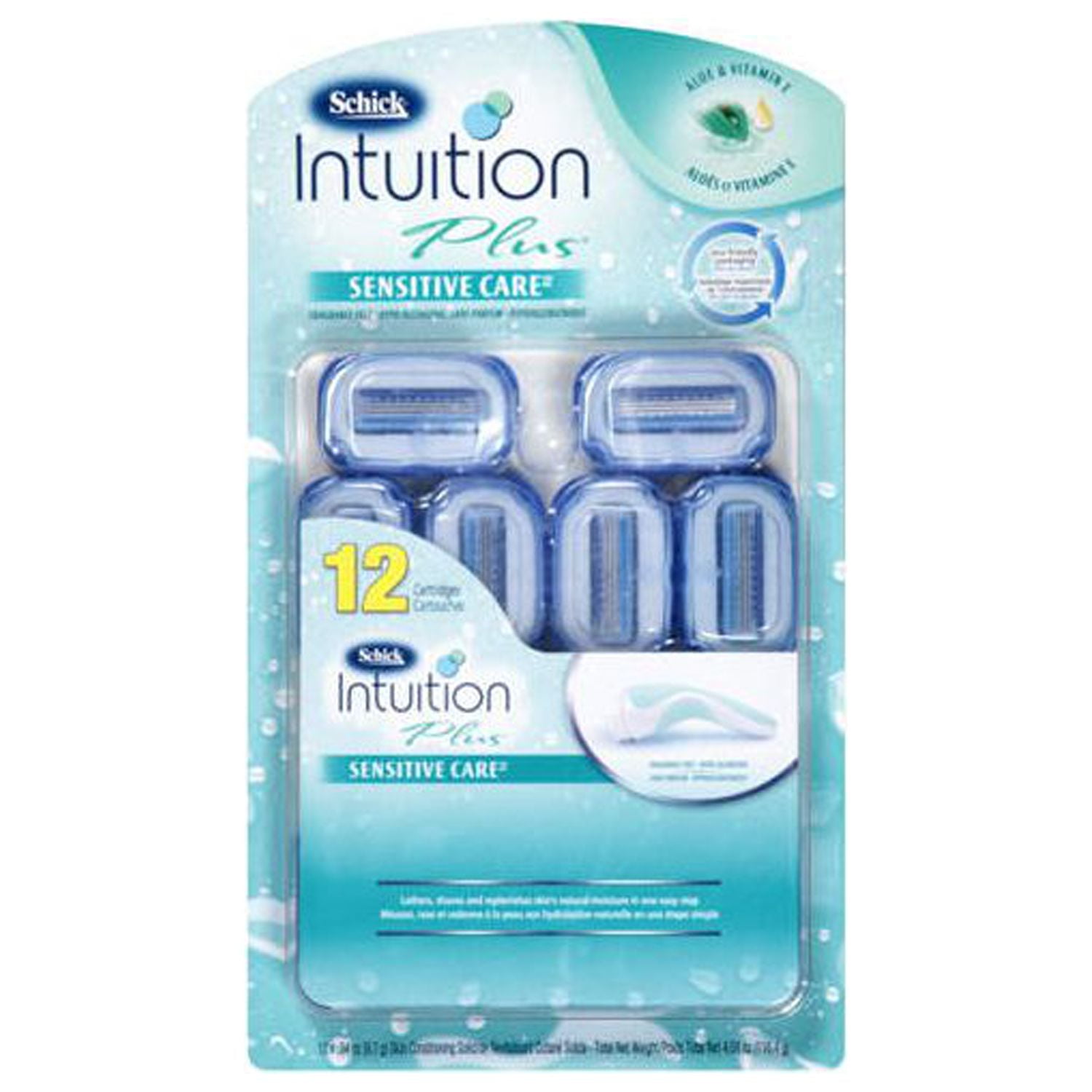 Schick Intuition Plus Razor + 12 Razor Blades