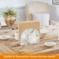 thumbnail image 5 of White and Gold Marble Acrylic Napkin Holder Clear Paper Tissue Dispenser Kitchen Dining Room Bathroom Party Hotel, 5 of 8