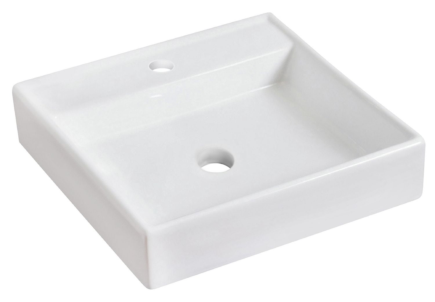 American Imaginations 21-in. W Above Counter White Bathroom Vessel Sink For 3H8-in. Center Drilling AI-595