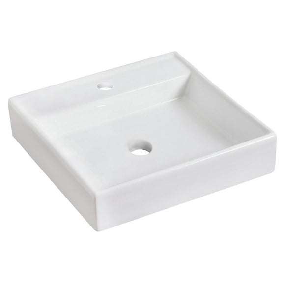 American Imaginations 21-in. W Above Counter White Bathroom Vessel Sink For 3H8-in. Center Drilling AI-595
