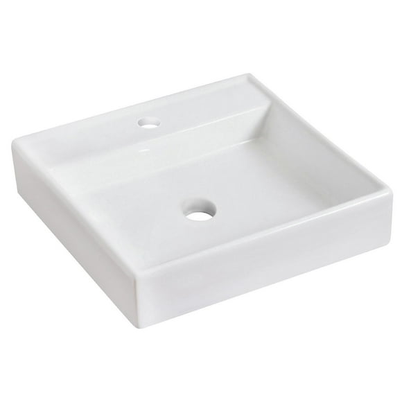 American Imaginations 21-in. W Above Counter White Bathroom Vessel Sink For 3H8-in. Center Drilling AI-595