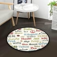 thumbnail image 5 of Peace Different Languages Color Round Area Rug 3Ft Small Round Area Rug Soft Bedroom Entryway Foyer Throw Mat Washable Non-Shedding Non-Slip Sofa Nursery Carpet, 5 of 5