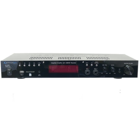Technical Pro 1200W Integrated Amplifier Dual Mic Inputs USB SD Card MP3 Playback