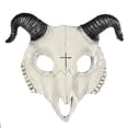thumbnail image 1 of Máscara Joukavor con forma de calavera de cabra, aterradora máscara de esqueleto animal para Halloween, máscara facial realista (estilo A), 1 of 8