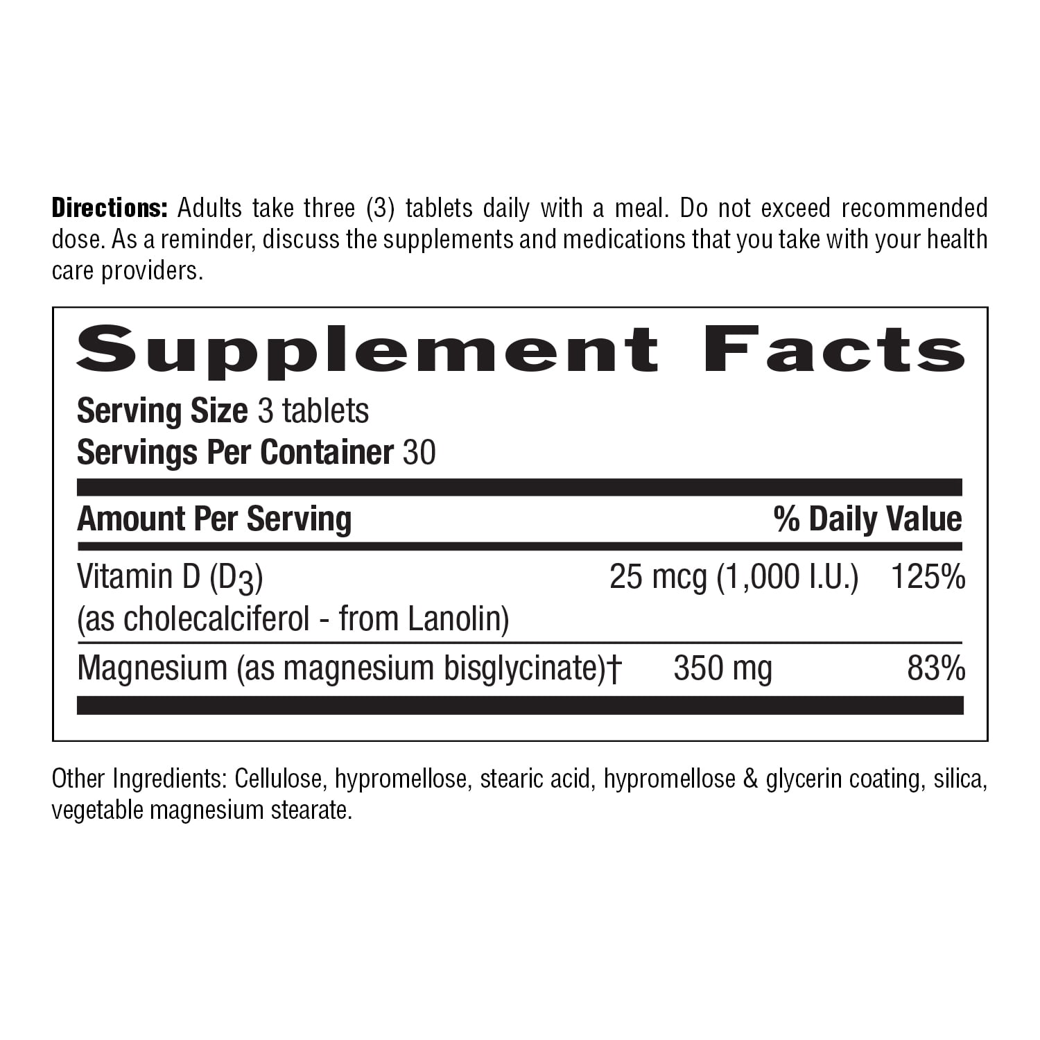 Country Life High Absorption Dual Action Magnesium Glycinate, 90 Tablets