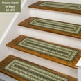 thumbnail image 2 of Homespice Pinecone Premium Jute Braided Stair Tread 8" x 28" (Set of 13) Rectangular Green Reversible, Natural Jute Yarn Rustic, Country, Primitive, Farmhouse Style, 2 of 6