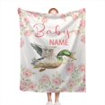 thumbnail image 4 of Personalized Mallard Duck Custom Baby Blankets with Name, Lightweight for All Seasons, Custom Baby Blanket As Festival Gifts Collection- Sofa, Living Room, Vacation House 40"x50" for Kids/Children, 4 of 6