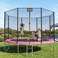 thumbnail image 2 of AOTOB 12FT Trampoline for Kids & Adults, 1400LBS Heavy-Duty Outdoor Backyard Trampoline with Safety Enclosure Net & Ladder, No Gap Design Birthday Gift, Pink, 2 of 8
