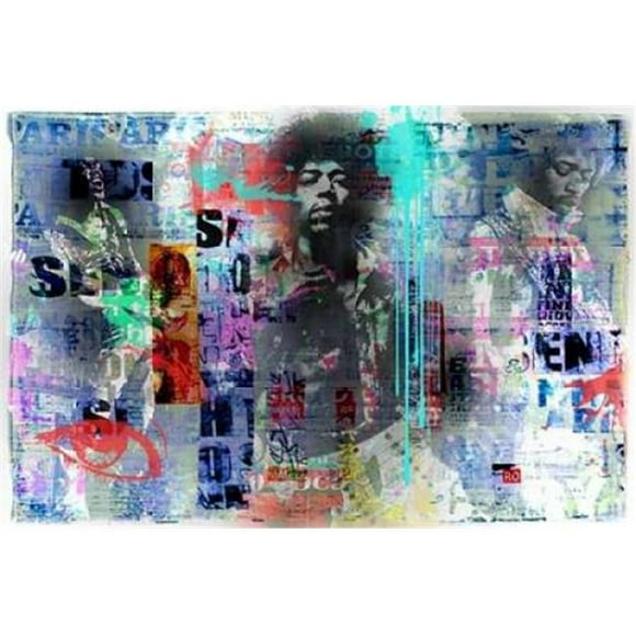 ArtLine PDXGA0100209LARGE Jimmy Hendrix Poster Print by Micha Baker, 20 x 28 - Large
