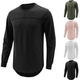 thumbnail image 4 of Quinlirra Men's Sweatshirts 4XL Men's Trend Long Sleeve Loose Casual Solid Color Pullover Hip Hop T-shirt Crewneck Top/shirt Size S Black, 4 of 4