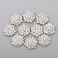 thumbnail image 2 of AMLESO 10 Pcs Boutons Fleur Flatback Strass Mariage Perle Diamant Flat Back C, 2 of 8
