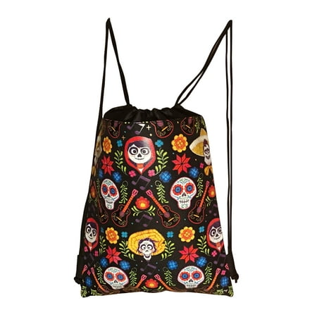 Disney Block - Disney Coco Drawstring Backpack Black Skull Bone