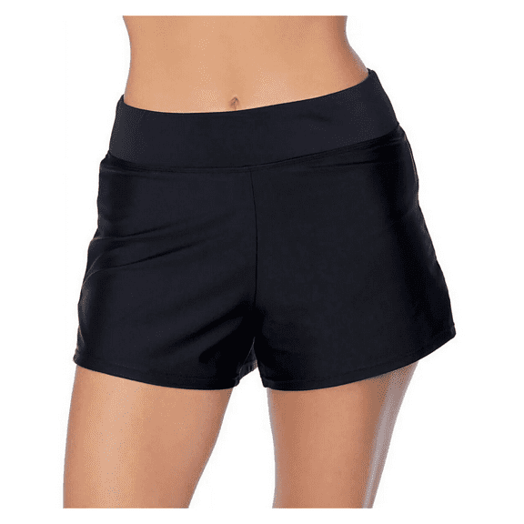 Island Escape  Women's Pull-On Swim Shorts Swimwear , Black , 8