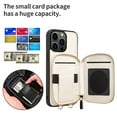 thumbnail image 3 of Dteck Crossbody Wallet Case for iPhone 14 Pro Max, Zipper Wallet Card Case, RFID Blocking with Adjustable Shoulder Strap,Women Leather Phone Cover, White, 3 of 8