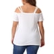 thumbnail image 3 of Blusa casual de verano para mujer de tallas grandes Agnes Orinda, con hombros descubiertos, corte en la parte superior, mangas cortas y diseño cruzado, talla 3X, color blanco, 3 of 6
