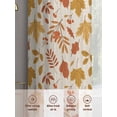 thumbnail image 5 of Retro Autumn Sheer Curtains 2 Panels Set Maple Leaf Thanksgiving Linen Background Sheer Window Curtains Light Filtering Rod Pocket Voile Drapes for Bedroom Living Room 52"X96", 5 of 8