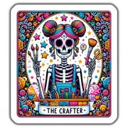 Colorful Skeleton Crafter Sticker, Day Of The Dead Skeleton Art For Crafters, Arkindle Sticker, Stickers For Tablet, College Gift, Scrapbook Stickers, Gratitude Stickers, Quote Stickers